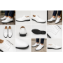 Pantofi Derby bărbați albi din piele naturală cu talpă neagră GKR103AB